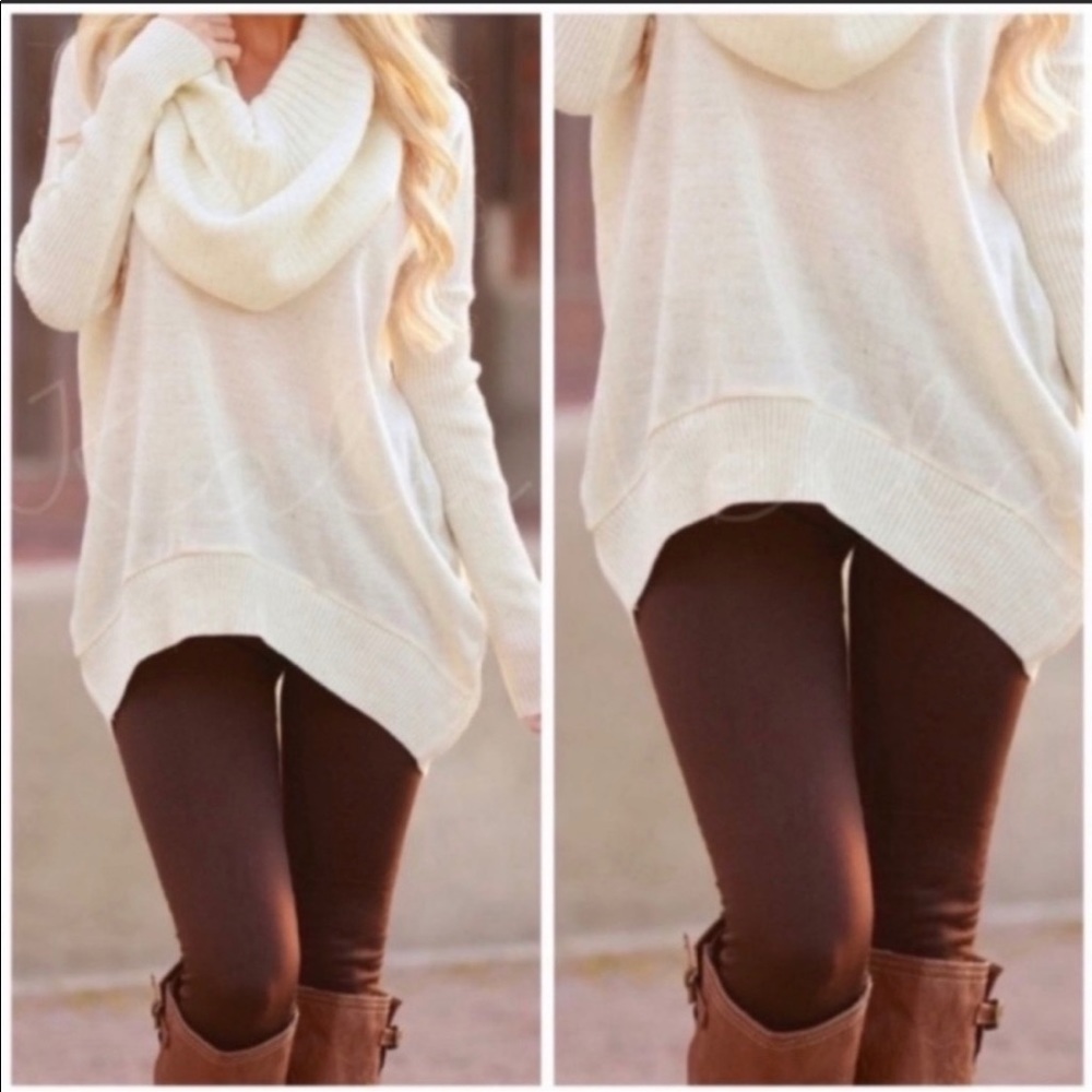 Lightweight fleece lined leggings: Brown
